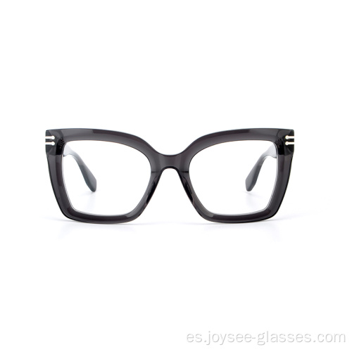 Nuevas lentes grandes de moda ojo de gato con borde completo de acetato marcos ópticos gafas